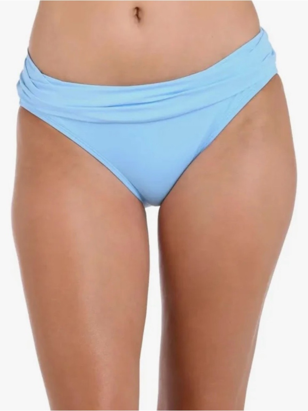 NWT La Blanca Light Blue Ruched Waist Bikini Bottoms